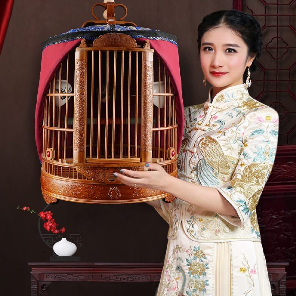 Amazon.co.jp: 鳥かごを彫る手作り竹織りバードケージセット 九官鳥